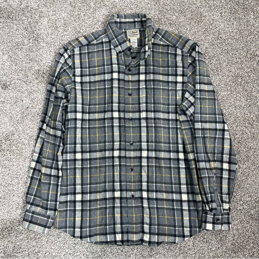 LL Bean Traditional Fit Plaid Flannel Button Down Size‎ M Gorpcore Dadcore
